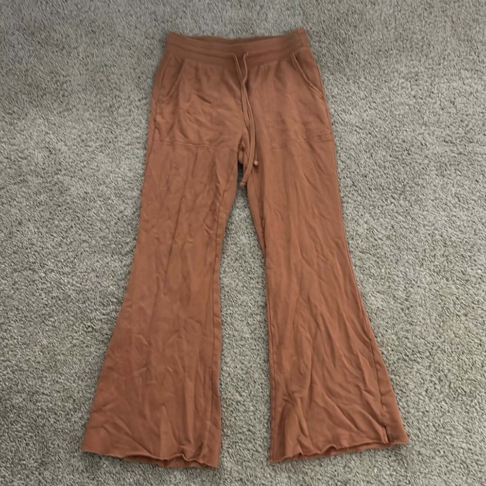 Aerie flared sweats burnt orange